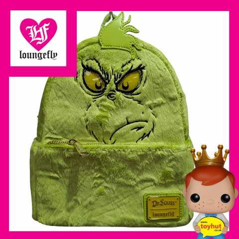 LOUNGEFLY DR SEUSS PLUSH GRINCH LIGHT UP COSPLAY MINI BACKPACK