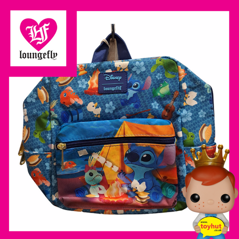 LOUNGEFLY STITCH CAMPING CUTIES NYLON MINI BACKPACK