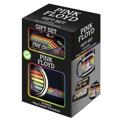 PINK FLOYD (VINTAGE DARK SIDE) MUG, COASTER & KEYCHAIN GIFT SET