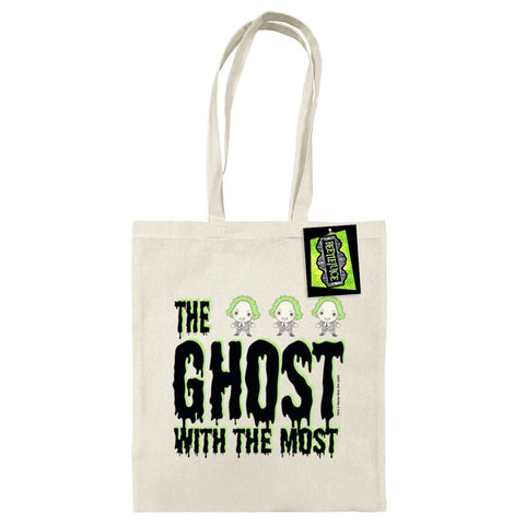 BEETLEJUICE (THE GHOST WITH THE MOST) NATURAL TOTE BAG