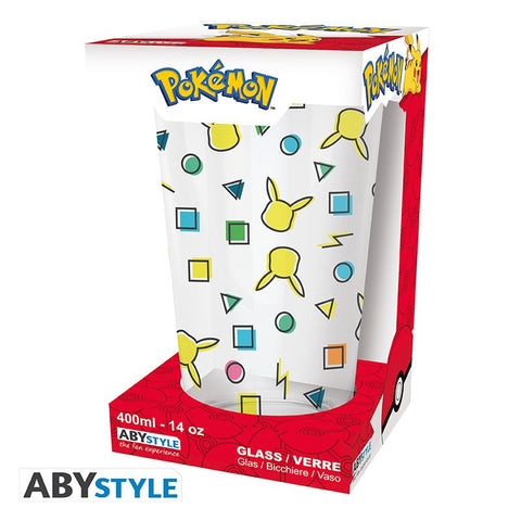 POKEMON - Large Glass - 400ml - Pikachu pattern