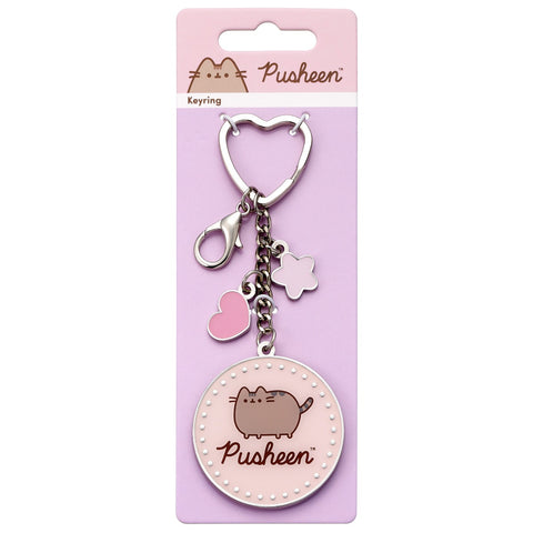 Pusheen the Cat Keyring with mini Charms - Silver